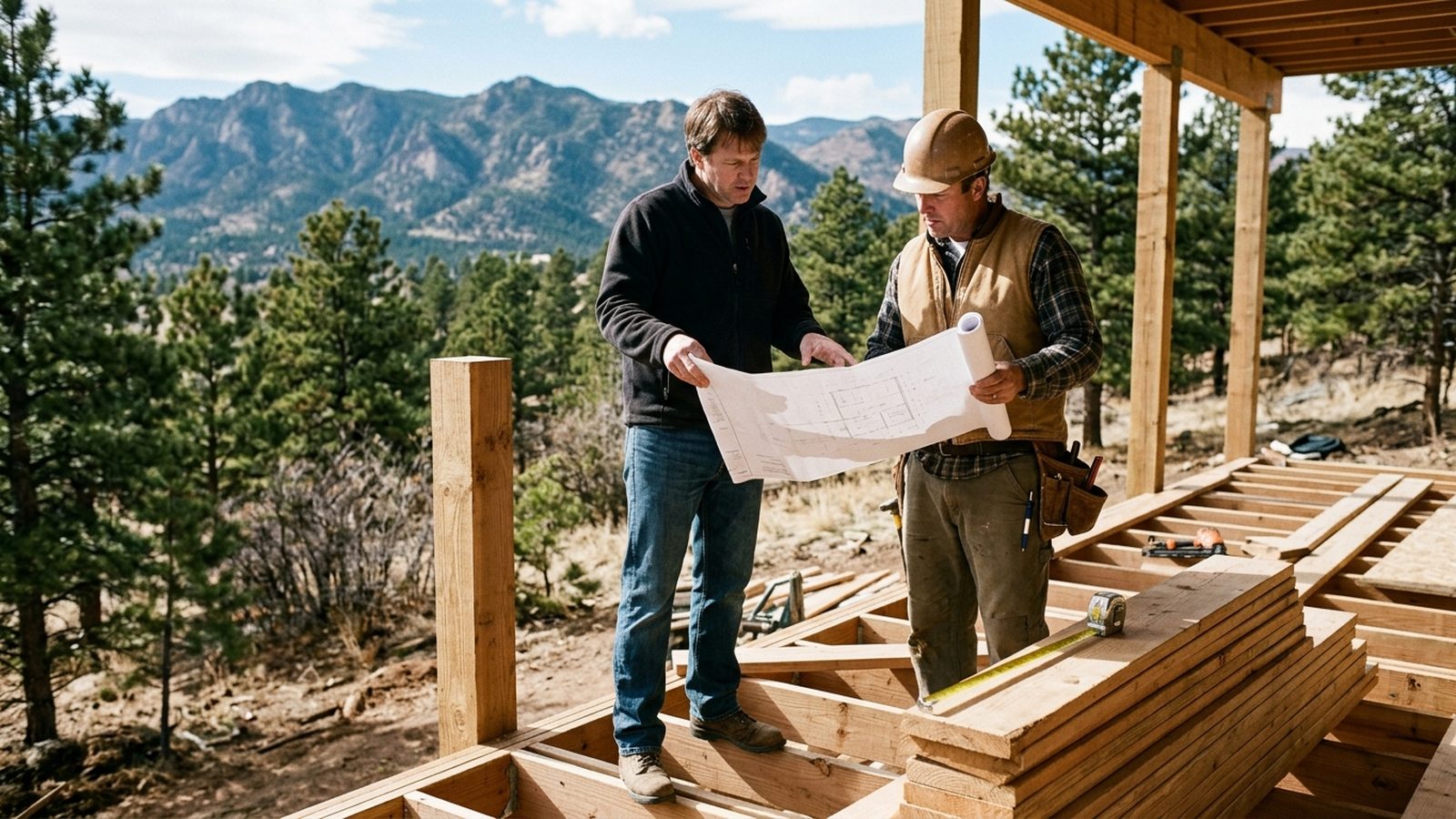 Reviewing a deck construction site plan and cost estimate